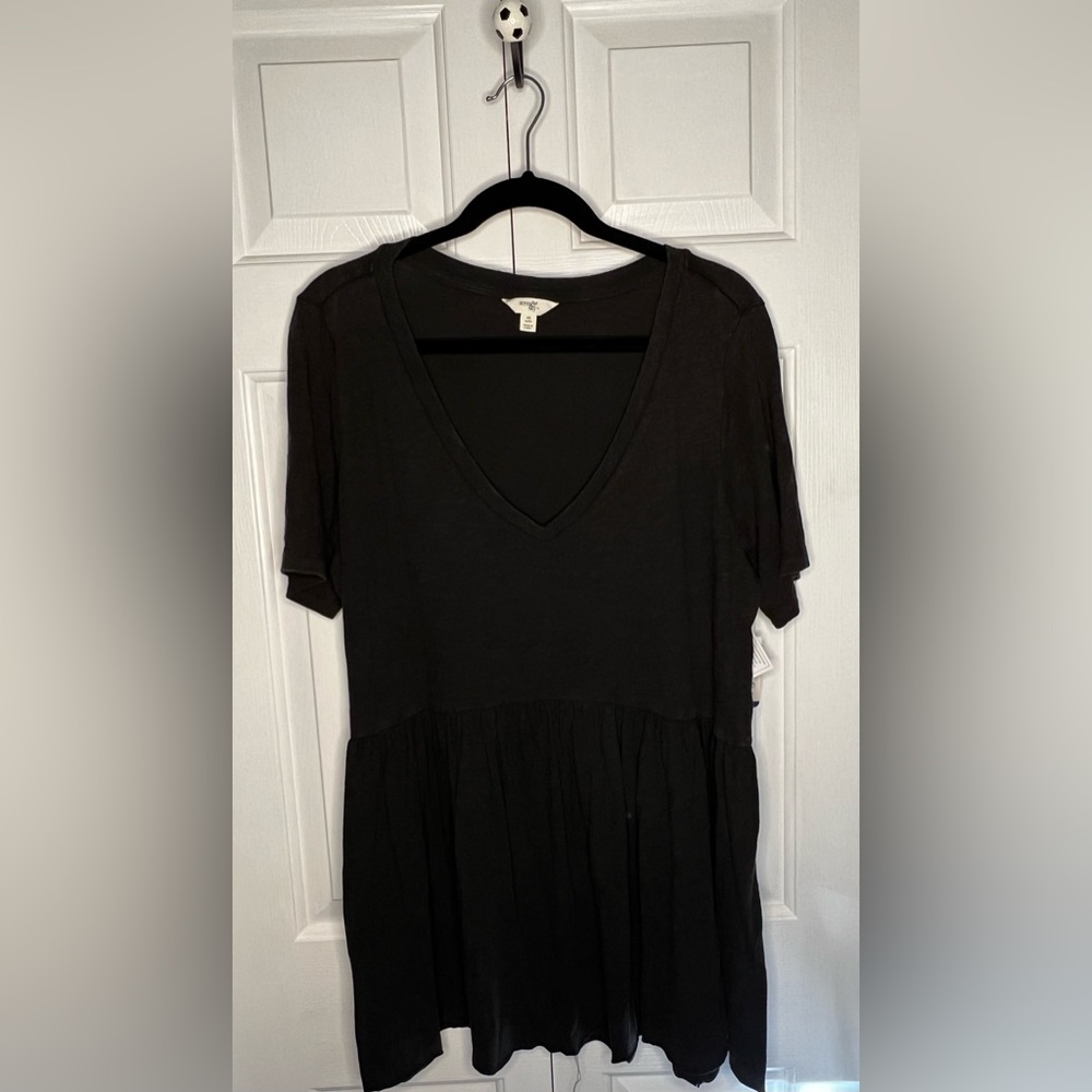 Terra & Sky 0X Grey Distressed Baby Doll Tee